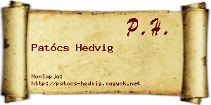 Patócs Hedvig névjegykártya